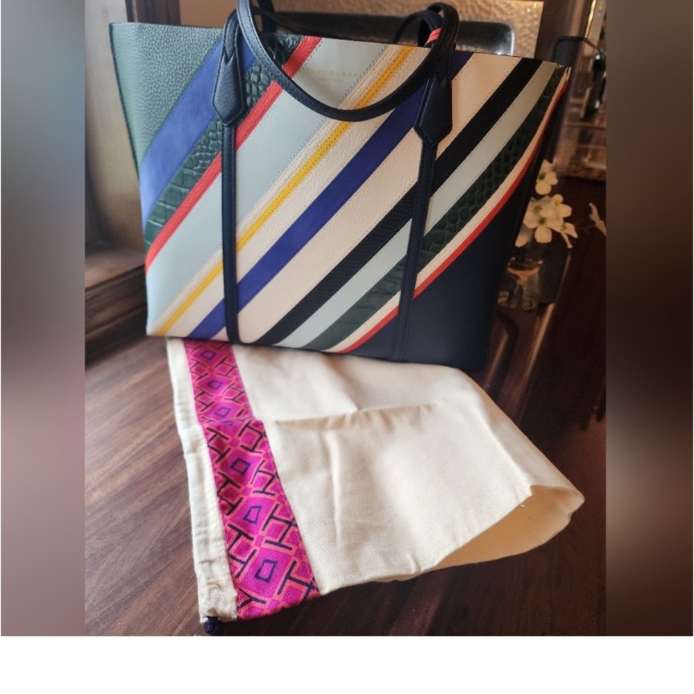 Tory Burch Colorful Striped Tote